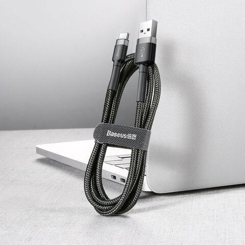 Baseus kabel Cafule USB - USB-C 0,5 m 3A szaro-czarny