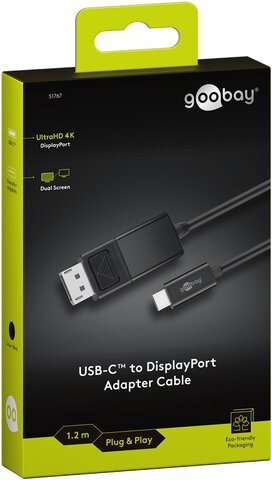 Kabel typ C - DisplayPort DP 1,2m Goobay 51767 4K 60Hz 3D