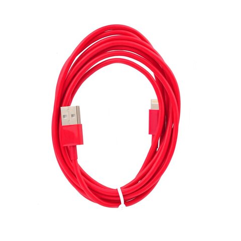 Kabel USB Apple Lightning 8pin do iPhone 5 / 5S / 6 / 6 PLUS 2m czerwony