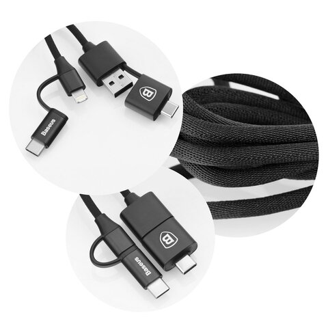 Kabel USB BASEUS  5w1 czarny