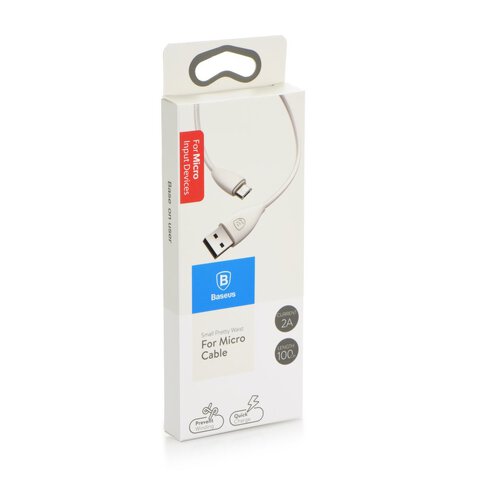 Kabel USB BASEUS Pretty Waist microUSB 1m biały