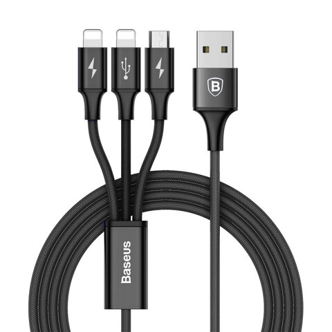 Kabel USB BASEUS Rapid  3w1 czarny