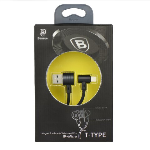 Kabel USB BASEUS T-Type 2w1 czarny