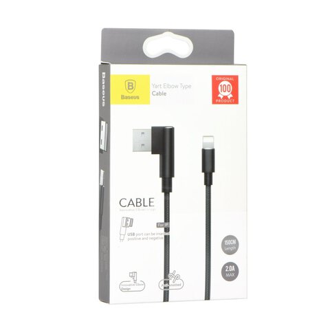 Kabel USB BASEUS Yart Elbow do Apple Lightning 1.5m czarny