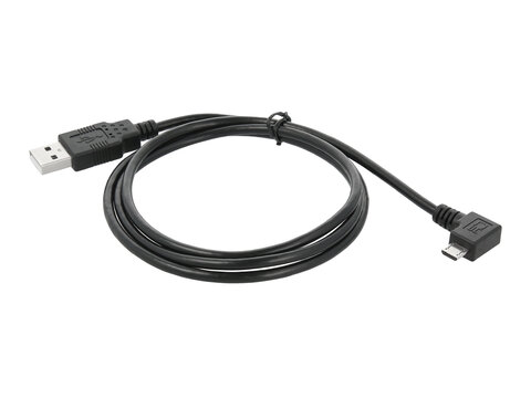 Kabel USB - microUSB czarny Movano kątowy