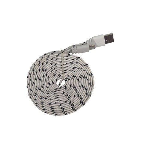 Kabel USB-microUSB płaski w oplocie 3m wzór 1