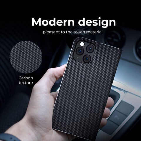 Kabura LUNA Book Carbon do XIAOMI Redmi NOTE 12 PRO Plus 5G czarny