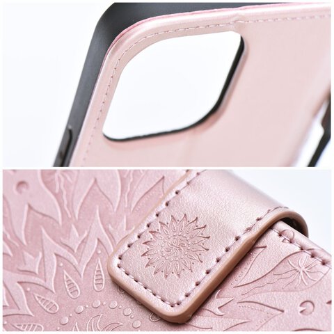Kabura MEZZO Book do XIAOMI Redmi Note 14 5G mandala złoty róż