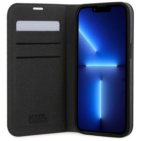 Karl Lagerfeld etui do iPhone 14 Pro Max 6,7" KLBKP14XSANKCPK czarne Saffiano Karl & Choupette