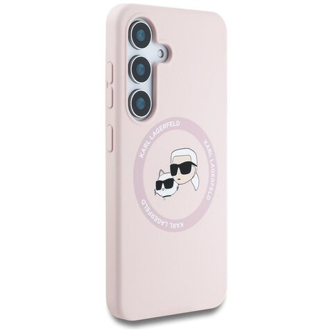 KARL LAGERFELD futerał do SAMSUNG S25 KLHMS25SSKCHTCP (Magnetic Silicone Double Heads) różowy