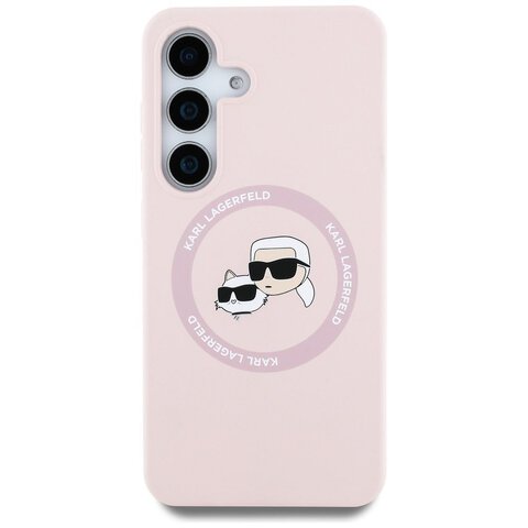 KARL LAGERFELD futerał do SAMSUNG S25 KLHMS25SSKCHTCP (Magnetic Silicone Double Heads) różowy