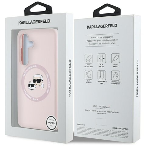 KARL LAGERFELD futerał do SAMSUNG S25 KLHMS25SSKCHTCP (Magnetic Silicone Double Heads) różowy