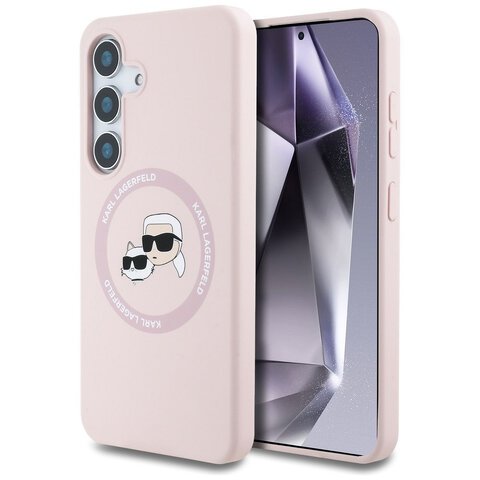 KARL LAGERFELD futerał do SAMSUNG S25 KLHMS25SSKCHTCP (Magnetic Silicone Double Heads) różowy