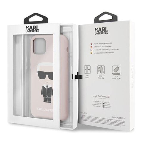Karl Lagerfeld nakładka do iPhone 11 KLHCN61SLFKPI jasnoróżowy hard case Silicone Iconic