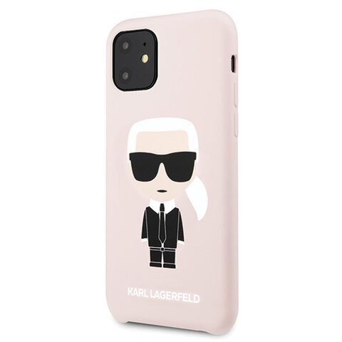 Karl Lagerfeld iPhone 11 KLHCN61SLFKPI jasnoróżowy hard case Silicone Iconic