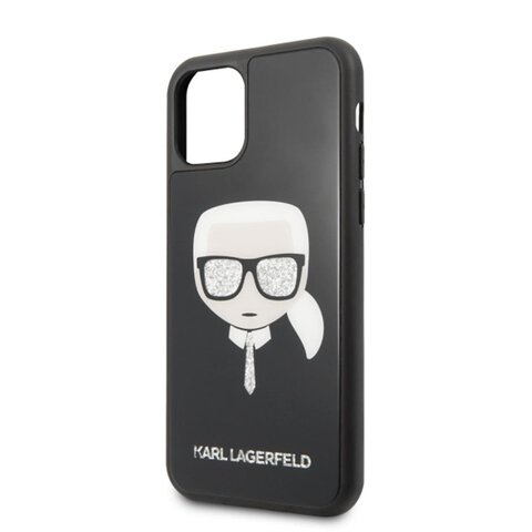 Karl Lagerfeld nakładka do iPhone 11 Pro KLHCN58DLHBK czarne hard case Iconic Glitter Karl's Head