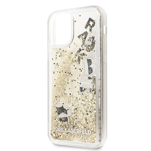 Karl Lagerfeld nakładka do iPhone 11 Pro KLHCN58ROGO czarno-złoty hard case Glitter Floating
