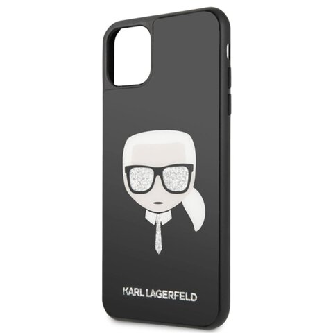 Karl Lagerfeld nakładka do iPhone 11 Pro Max KLHCN65DLHBK czarne hard case Iconic Glitter Karl's Head