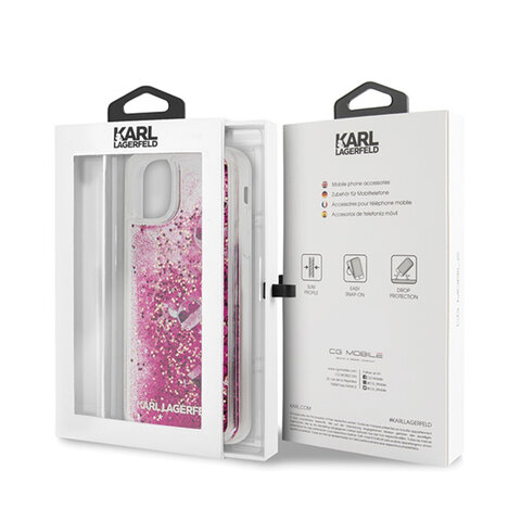 Karl Lagerfeld nakładka do iPhone 11 Pro Max KLHCN65ROPI różowo-złoty hard case Glitter
