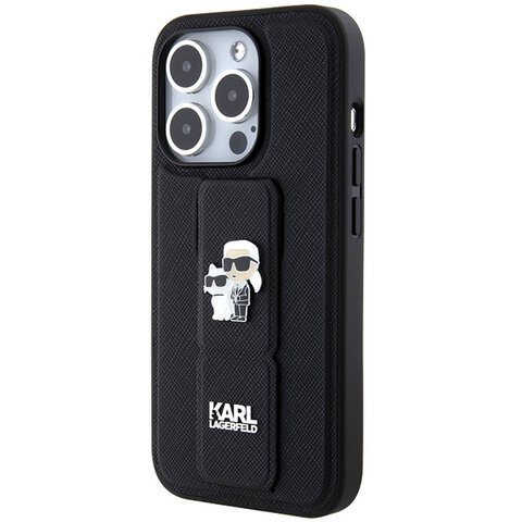 Karl Lagerfeld nakładka do iPhone 13 Pro Max 6,7" KLHCP13XGSAKCPK HC GRIPSTAND SAFFIANO KC PINS czarna