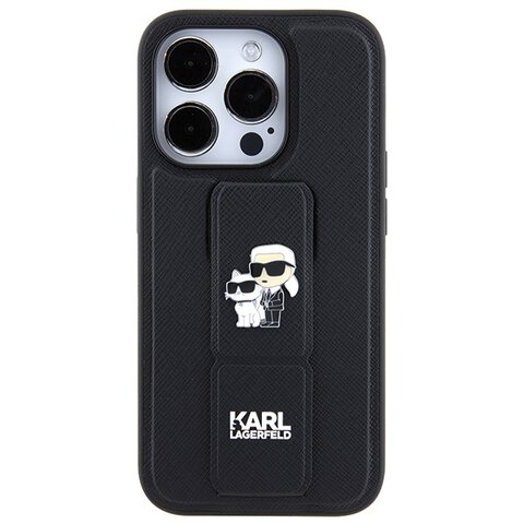 Karl Lagerfeld nakładka do iPhone 13 Pro Max 6,7" KLHCP13XGSAKCPK HC GRIPSTAND SAFFIANO KC PINS czarna