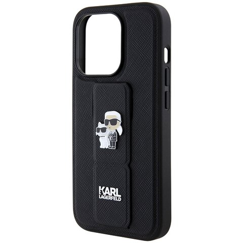 Karl Lagerfeld nakładka do iPhone 13 Pro Max 6,7" KLHCP13XGSAKCPK HC GRIPSTAND SAFFIANO KC PINS czarna