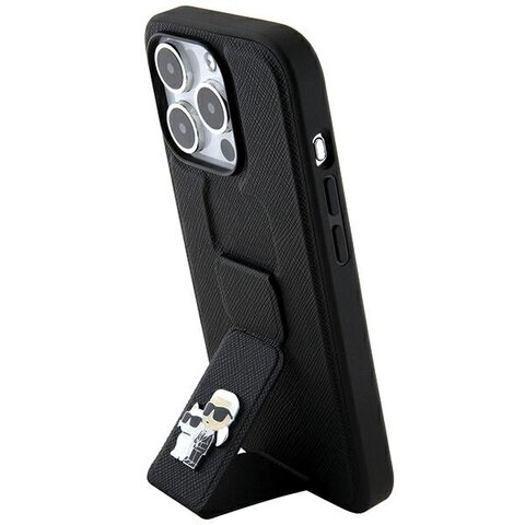 Karl Lagerfeld nakładka do iPhone 13 Pro Max 6,7" KLHCP13XGSAKCPK HC GRIPSTAND SAFFIANO KC PINS czarna