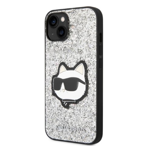 Karl Lagerfeld nakładka do iPhone 14 Plus 6,7" KLHCP14MG2CPS srebrna hardcase Glitter Choupette Patch