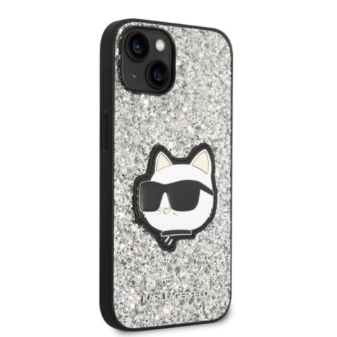 Karl Lagerfeld nakładka do iPhone 14 Plus 6,7" KLHCP14MG2CPS srebrna hardcase Glitter Choupette Patch
