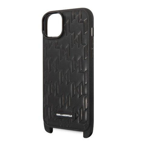 Karl Lagerfeld nakładka do iPhone 14 Plus 6,7" KLHCP14MSTMMK czarna hardcase Monogram Plaque Logo Strap