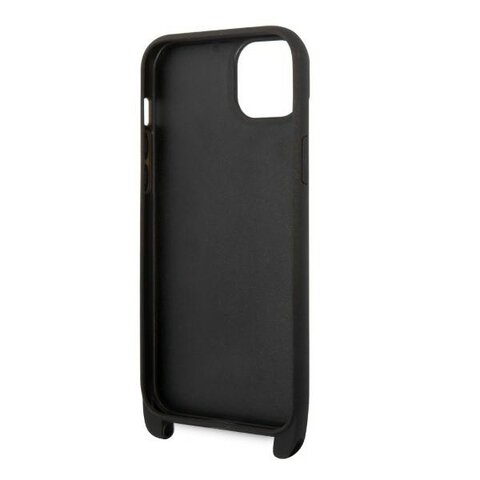 Karl Lagerfeld nakładka do iPhone 14 Plus 6,7" KLHCP14MSTMMK czarna hardcase Monogram Plaque Logo Strap