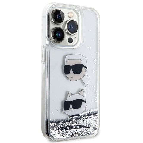 Karl Lagerfeld nakładka do iPhone 14 Pro 6,1" KLHCP14LLDHKCNS biała HC Liquid Glitter KC