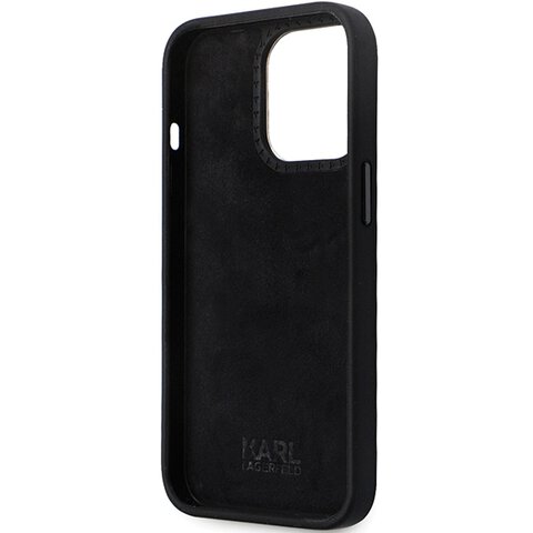 Karl Lagerfeld nakładka do iPhone 14 Pro 6,1" KLHCP14LSMHKNPK czarna HC Silicone Ikonik Metal Pin