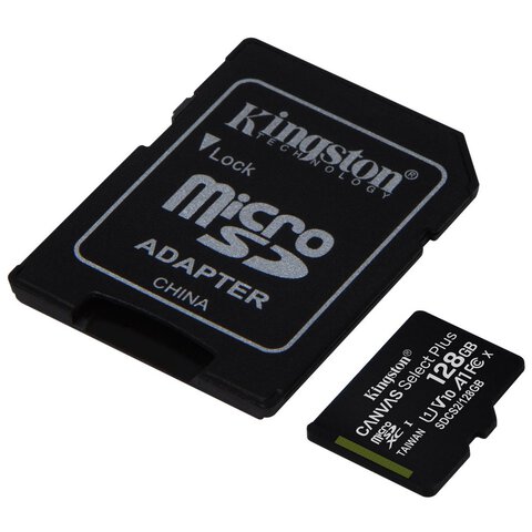 Karta pamięci Kingston Canvas Select Plus microSD (microSDXC) 128GB class 10 UHS-I U1 V10 A1 - 100MB/s + adapter