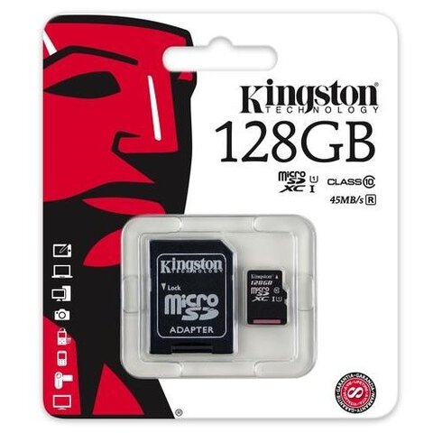 Karta pamięci Kingston microSDXC 128GB class 10 UHS-I + adapter SD