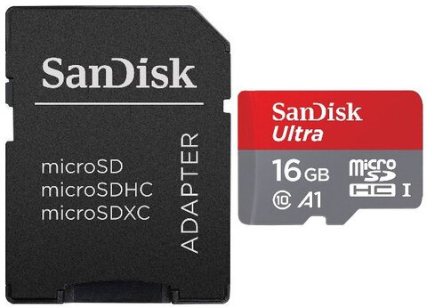 Karta pamięci SanDisk micro SDHC 16GB ULTRA 653x 98MB/s + adapter SD + opakowanie na SD i MicroSD