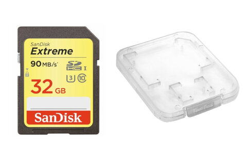 Karta pamięci SanDisk SDHC 32GB Extreme 600x (90MB/s) UHS-I U3 class 10 + opakowanie na SD i MicroSD