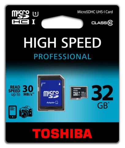 Karta pamięci Toshiba microSDHC 32GB Professional ( 30MB/s ) class 10 UHS-I