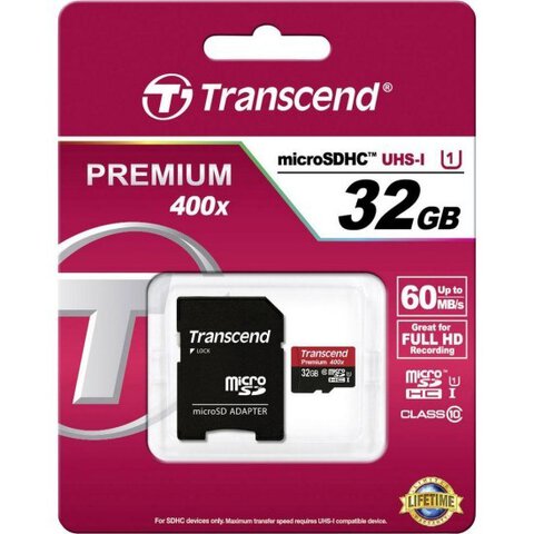 Karta pamięci Transcend microSDHC 32GB Premium 400x UHS-I class 10