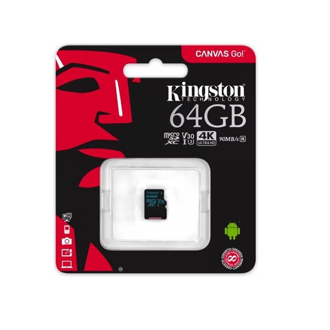 Kingston karta pamięci Canvas Go 64GB microSDXC 90/45 U3 UHS-I V30