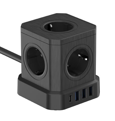 Kostka zasilająca Newell GaN Power Cube 9w1 - czarna