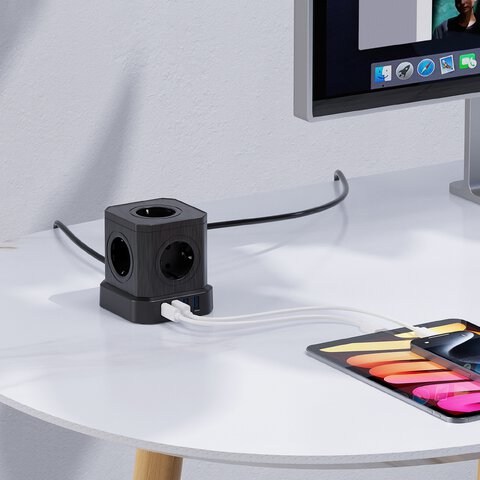 Kostka zasilająca Newell GaN Power Cube 9w1 - czarna