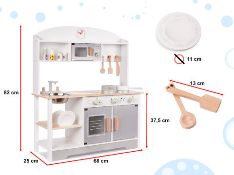 Kuchnia drewniana dla dzieci MDF MODERN CLASSIC akcesoria 82cm