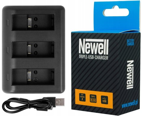 Ładowarka 3-kanałowa + 3x akumulator Newell AHDBT-501 do GoPro Hero 5 6 7 Black