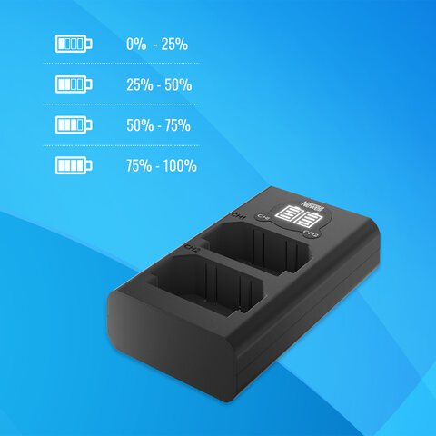 Ładowarka dwukanałowa Newell DL-USB-C do akumulatorów BLX-1 do Olympus