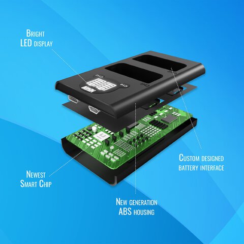 Ładowarka dwukanałowa Newell DL-USB-C do akumulatorów NP-W126 do Fujifilm