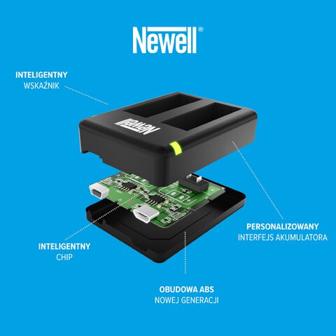 Ładowarka dwukanałowa Newell SDC-USB do akumulatorów CINSBAJA do Insta360 Ace / Ace Pro