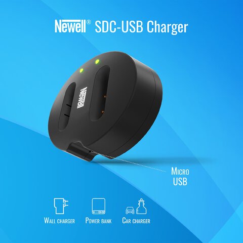 Ładowarka dwukanałowa Newell SDC-USB do akumulatorów NB-13L do Canon