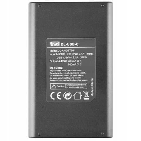 Ładowarka LCD + 2x akumulator Newell AHDBT-501 do GoPro Hero 5 6 7 Black