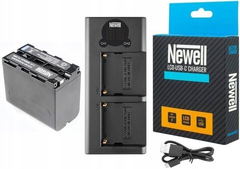 Ładowarka LCD + akumulator Newell NP-F950 NP-F960 NP-F970 do Sony